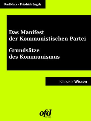 cover image of Manifest der Kommunistischen Partei--Grundsätze des Kommunismus